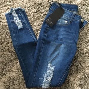 Fashion nova ripped distressed high waisted jeans